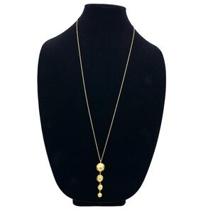 Marcia Moran Long Gold Tone Graduated Pendant Drop Necklace